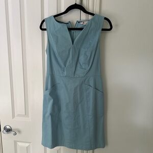 Biden 4P light blue cotton dress with pockets